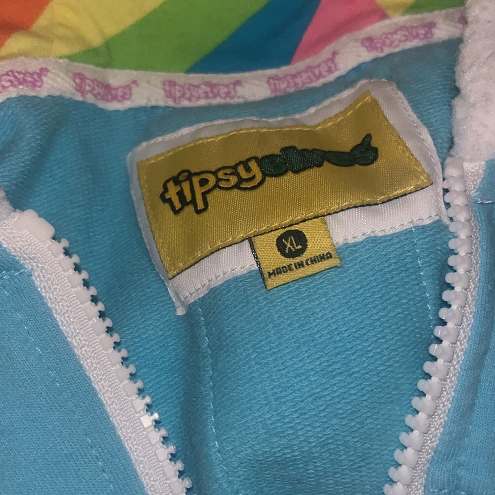 Tipsyelves Size Xl Rainbow Unicorn Onesie, Zipper… - image 5